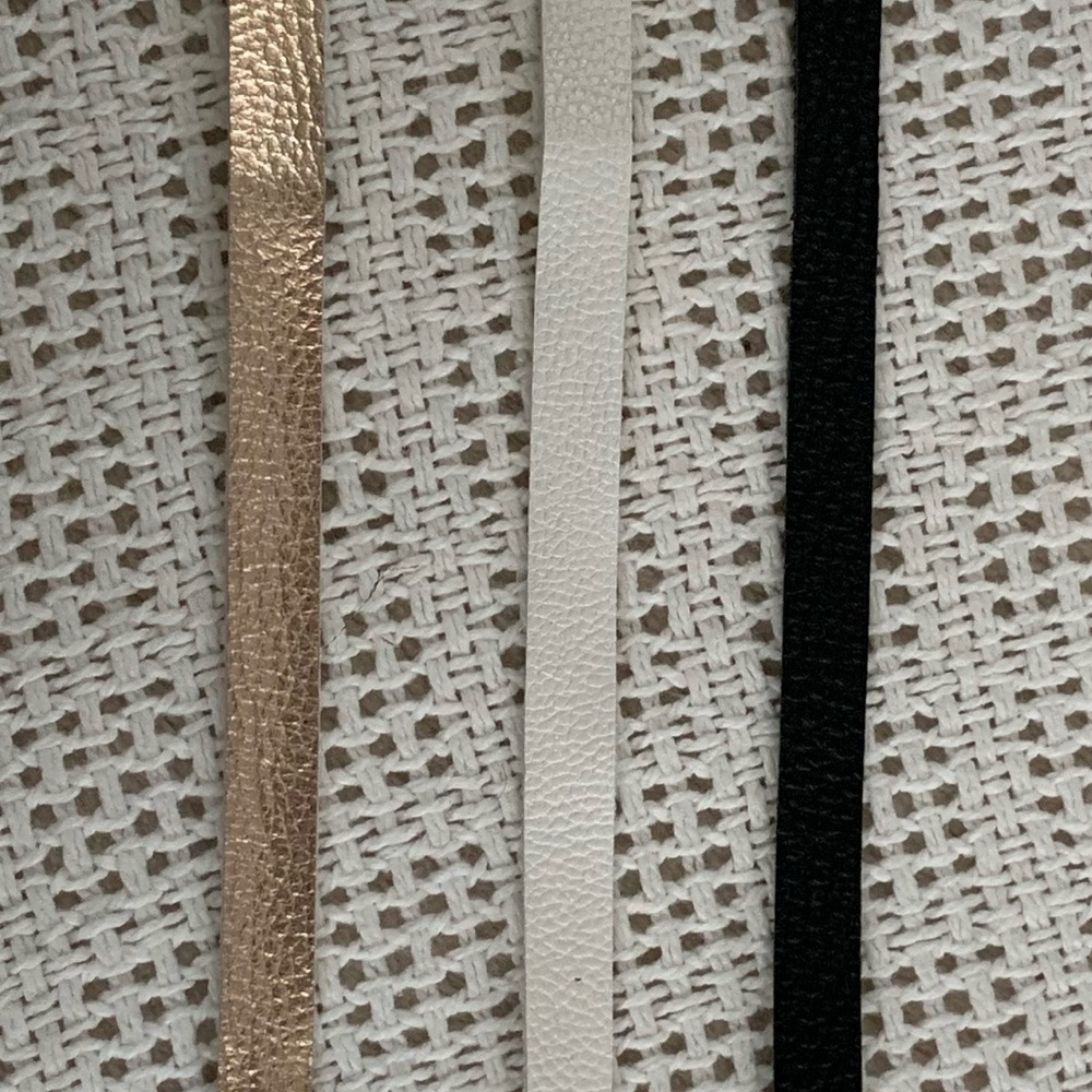 Leather Choker Necklaces (3) Rose gold, and b&w